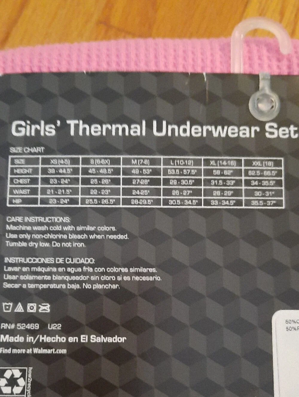18 XXL New Athletic Works Pink Girls' Thermal Pajama Top Pant Pj Set Nwt